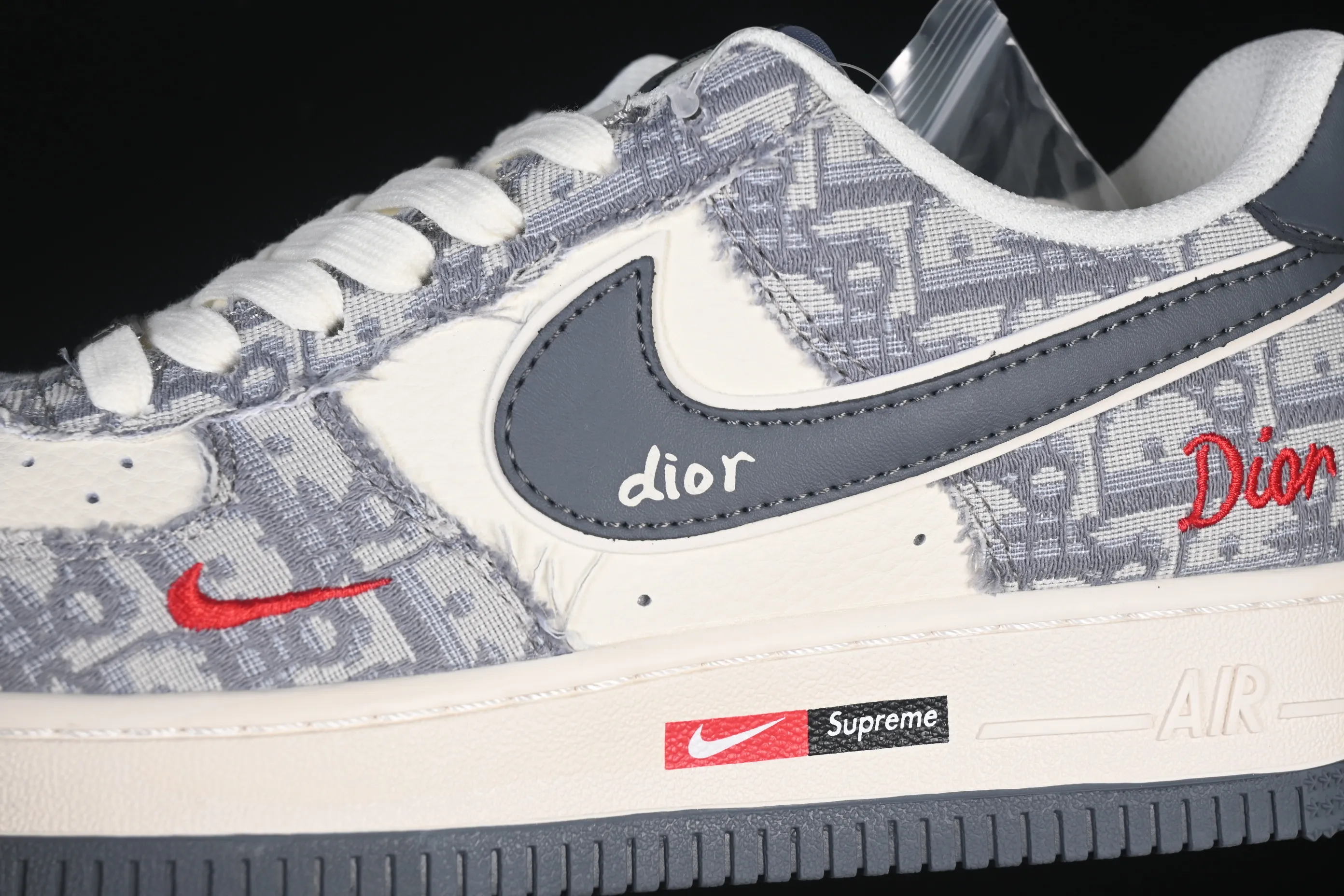 All categories Nk Air Force 1 Air Force series Nk Air Force 1 Low Air Force low top Nike Air Force 1'07 Low Dior joint pattern beige gray red Air Force 1 low top casual sneakers MZ9588-807